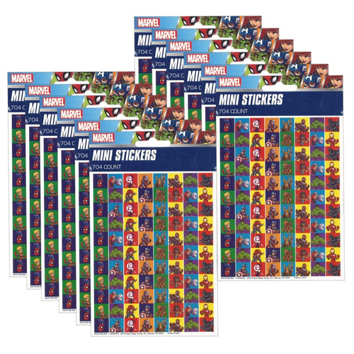Eureka Marvel Super Hero Adventure Mini Stickers, 704 Per Pack, 12 Packs EU-621006-12