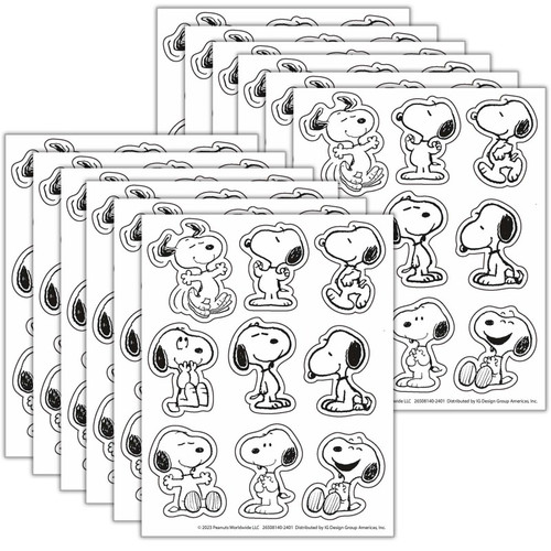 Eureka Peanuts Snoopy Giant Stickers, 36 Per Pack, 12 Packs EU-650814-12