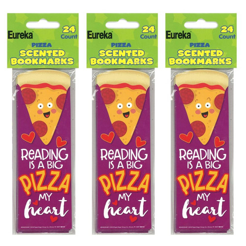Eureka Pizza Scented Bookmarks, 24 Per Pack, 3 Packs EU-834023-3