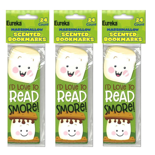Eureka Marshmallow Scented Bookmarks, 24 Per Pack, 3 Packs EU-834028-3