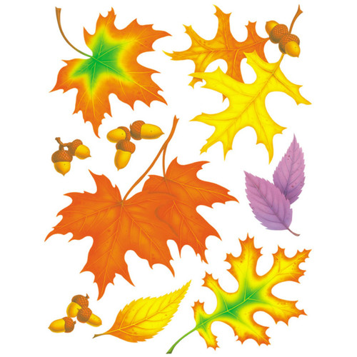 Eureka Fall Leaves Window Clings, 1 Sheet EU-836550