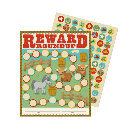 Eureka Wild Wild Classroom Mini Reward Chart With Stickers, Pack Of 36 EU-837070
