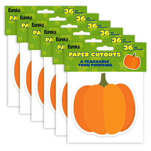 Eureka A Teachable Town Pumpkins Paper Cut-Outs, 36 Per Pack, 6 Packs EU-841563-6