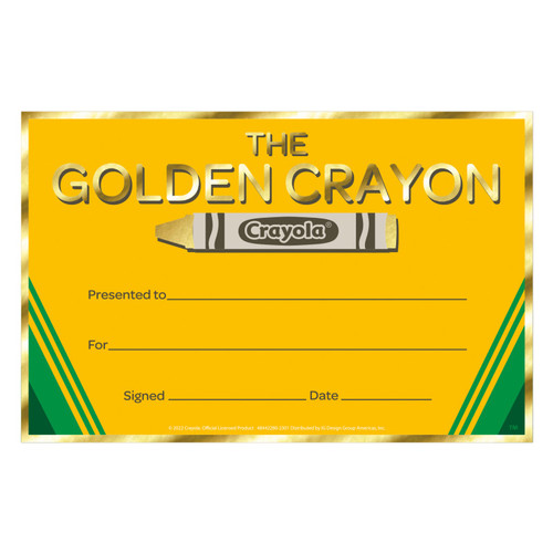 Eureka Crayola Gold Crayon Recognition Award, Pack Of 36 EU-844228
