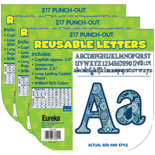 Eureka Blue Harmony Circle Letters Deco Letters, 217 Per Pack, 3 Packs EU-845270-3