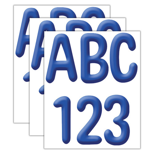 Eureka Color My World - Solid Blue 4" Deco Letters, 180 Per Pack, 3 Packs EU-845305-3
