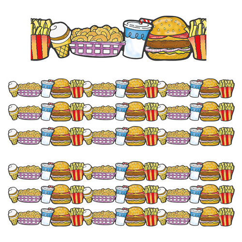 Eureka Fast Food Deco Trim - Extra Wide, 37 Feet Per Pack, 6 Packs EU-845689-6