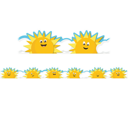 Eureka Growth Mindset Sun & Clouds Deco Trim Extra Wide Die-Cut, 37 Feet EU-846303