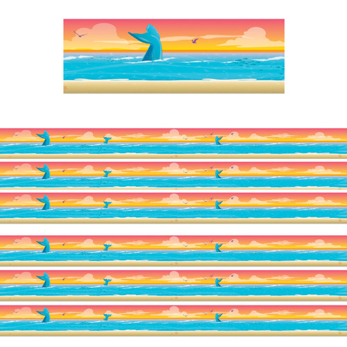 Eureka Seas The Day Horizon Extra Wide Die-Cut Deco Trim, 37 Feet Per Pack, 6 Packs EU-846358-6