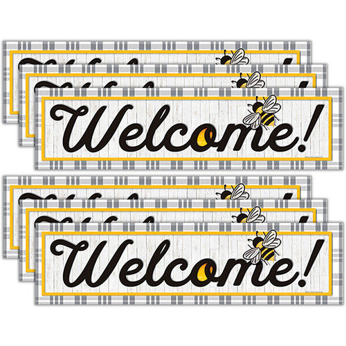 Eureka The Hive Welcome Horizontal Banner, 45" X 12", Pack Of 6 EU-849344-6