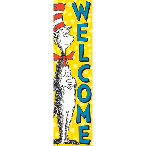 Eureka Cat In The Hat Welcome Vertical Banner EU-849664