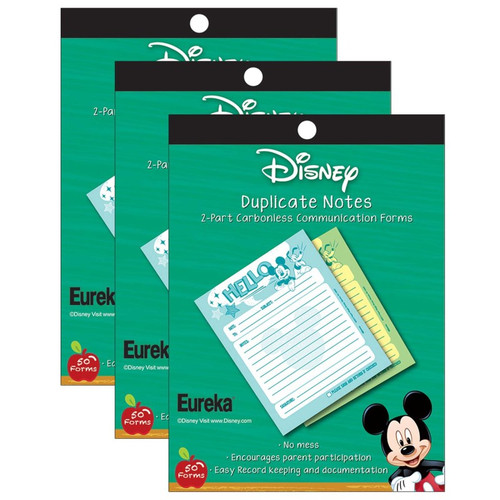 Eureka Mickey Hello Duplicate Notes, 50 Forms Per Pack, 3 Packs EU-863202-3