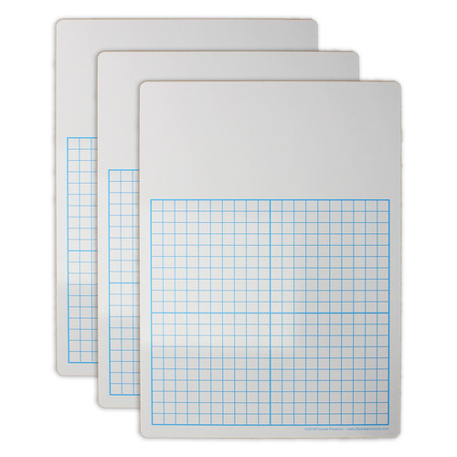 Flipside 1/2" Graph Dry Erase Board, 11" X 16" Pack Of 3 FLP111623