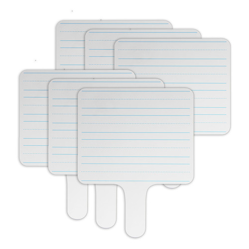 Flipside Two-Sided Rectangular Dry Erase Writing Paddle, Lined/Blank, 7.75" X 10", Pack Of 6 FLP180026