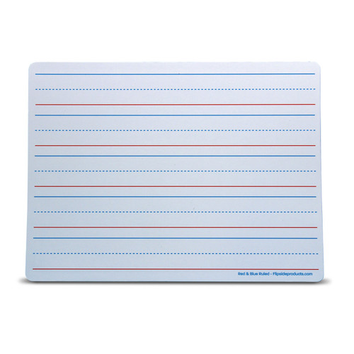 Flipside Magnetic Dry Erase Learning Mat, Two-Sided Red & Blue Ruled/Plain, 9" X 12", Pack Of 12 FLP20076
