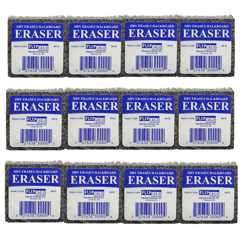Flipside Student Eraser, 2" Width, 2" Length, Pack Of 12 FLP30009