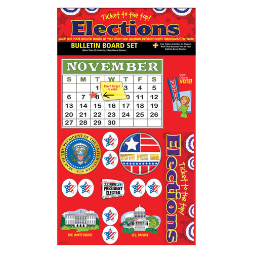 Gallopade Ticket To The Top - Presidential Elections Bulletin Board Set GALBBBELEBUL