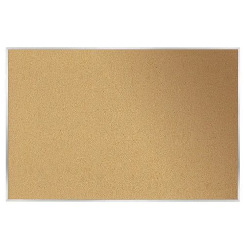 Ghent Natural Cork Bulletin Board With Aluminum Frame, 2'H X 3'W GH-13231