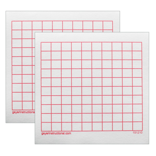 Geyer Graphing 3M Post-It Notes,10 X 10 Grid, 4 Pads Per Pack, 2 Packs GYR151210-2