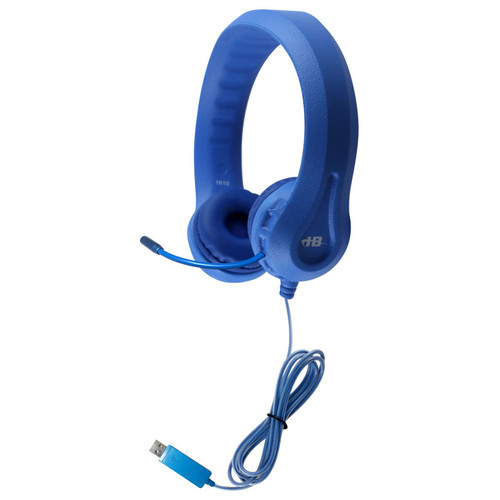 Hamiltonbuhl Kids Blue Flex-Phone Usb Headset With Gooseneck Microphone HECKFX2UBLU