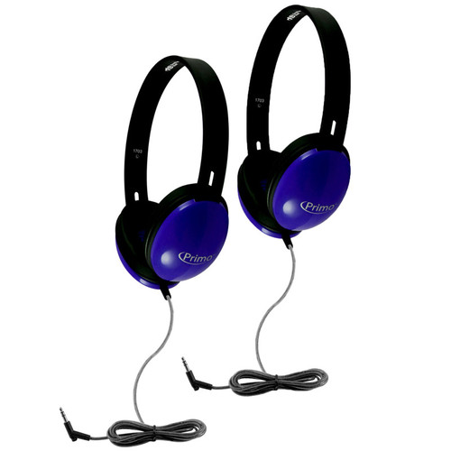 Hamiltonbuhl Primo Stereo Headphones, Blue, Pack Of 2 HECPRM100-2