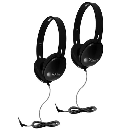 Hamiltonbuhl Primo Stereo Headphones, Black, Pack Of 2 HECPRM100B-2