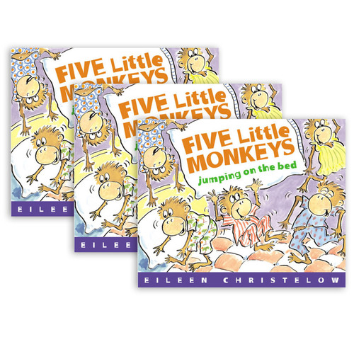 Houghton Five Little Monkeys Jumping On The Bed Book, Pack Of 3 HO-395557011-3