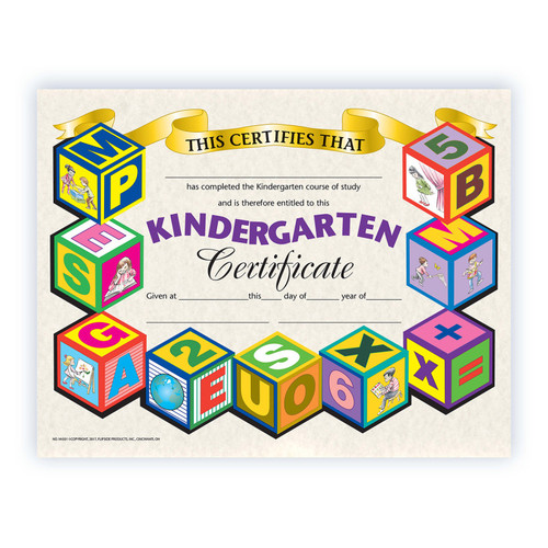 Hayes Kindergarten Certificate, 8.5" X 11", Pack Of 30 H-VA501