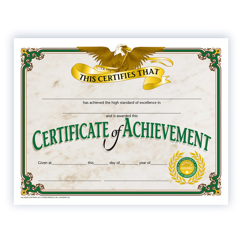 Hayes Certificate Of Achievement, 8.5" X 11", Pack Of 30 H-VA508