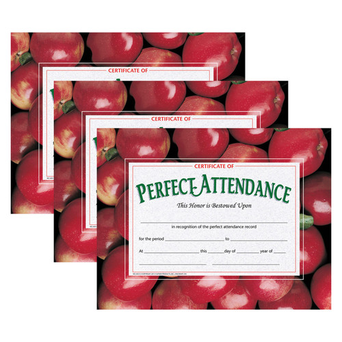 Hayes Certificate Of Perfect Attendance, 30 Per Pack, 3 Packs H-VA513-3