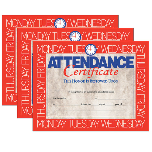 Hayes Attendance Certificate, 8.5" X 11", 30 Per Pack, 3 Packs H-VA580-3