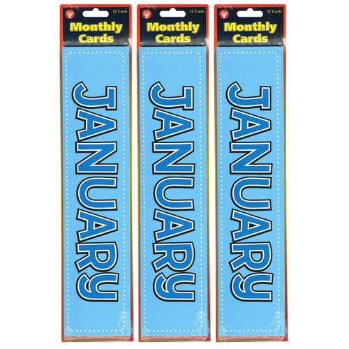 Hygloss Monthly Calendar Cards, 12 Per Pack, 3 Packs HYG33512-3
