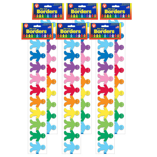 Hygloss Rainbow Kids Mighty Brights Border, 36 Feet Per Pack, 6 Packs HYG33606-6
