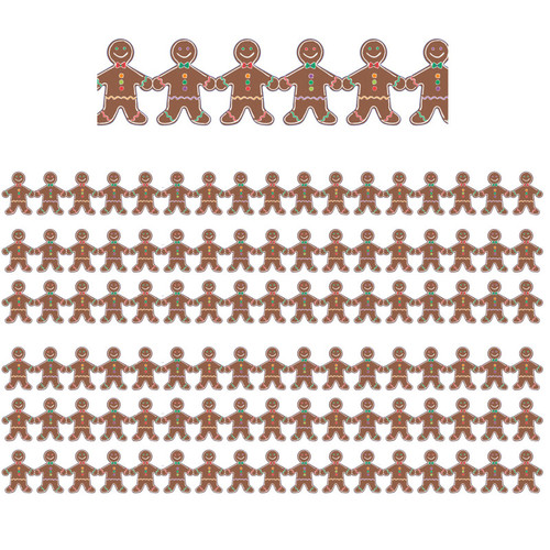 Hygloss Gingerbread Men Classroom Borders, 36 Feet Per Pack, 6 Packs HYG33608-6