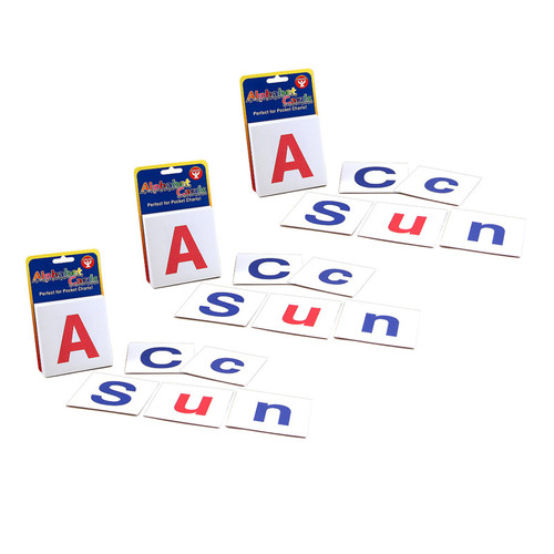 Hygloss Upper Case & Lower Case Alphabet Cards, 60 Cards Per Pack, 3 Packs HYG61494-3