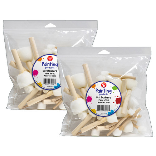 Hygloss Dot Daubers, 4 Sizes, 40 Per Pack, 2 Packs HYG70098-2