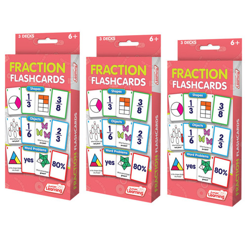 Junior Fraction Flashcards, 3 Sets Per Pack, 3 Packs JRL212-3