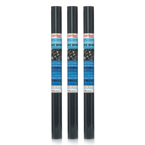 Con-Tact Adhesive Chalkboard Roll, 18" X 6', 3 Rolls KIT06FC905206-3