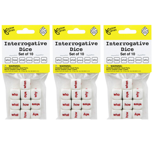 Koplow Interrogative Dice, 10 Per Set, 3 Sets KOP12090-3