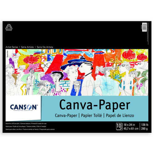 Canson Artist Series Canva Canvas Pad, Foldover Binding, 10 Sheet, 18X24 Inch, 1 Count MCXC100510845