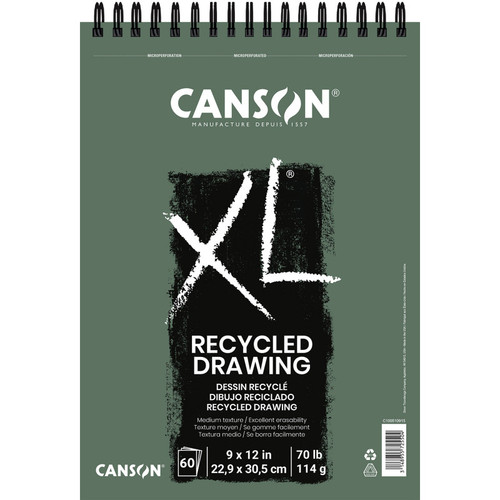 Canson Xl Series Drawing Pad, Recycled, Top Wire Binding, 60 Sheet, 9X12 Inch, 1 Count MCXC100510915
