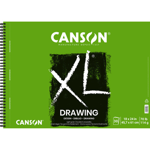 Canson Xl Series Drawing Pad, Side Wire Binding, 30 Sheet, 18X24 Inch, 1 Count MCXC100510917