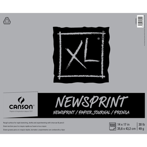 Canson Xl Series Newsprint Pad, Tape Binding, 100 Sheet, 14X17 Inch, 1 Count MCXC100510950