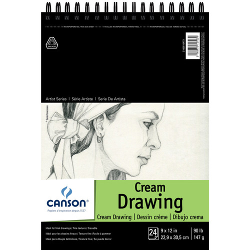 Canson Artist Series Drawing Pad, Top Wire Binding, 24 Sheet, 9X12 Inch, 1 Count MCXC100510973