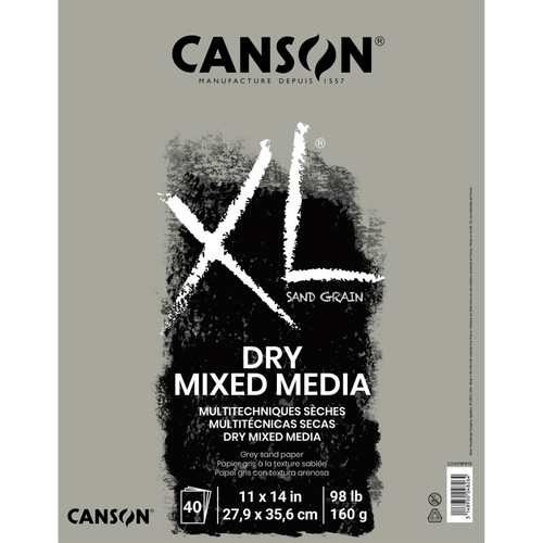 Canson Xl Series Mixed Media Pad, Toned Gray, Foldover Binding, 10 Sheet, 11X14 Inch, 1 Count MCXC31078P015