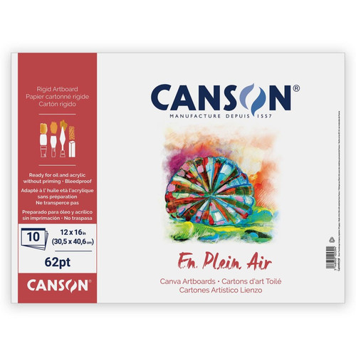 Canson Artist Series Canva Plein Air Canvas Board, Foldover Binding, 10 Sheet, 12X16 Inch, 1 Count MCXC400061738