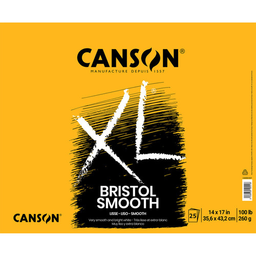 Canson Xl Series Bristol Pad, Smooth Finish, Foldover Binding, 25 Sheet, 14X17 Inch, 1 Count MCXC400061837