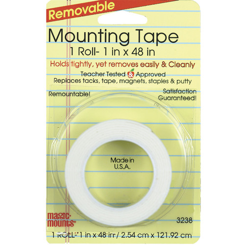 Magic-Mounts Removable Mounting Tape, 1" X 48" Roll MIL3238