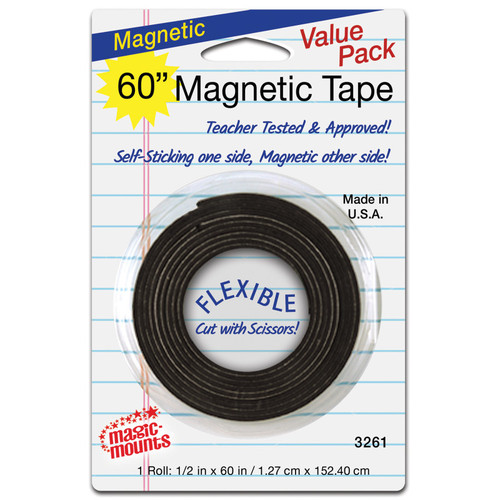 Magic-Mounts Magnetic Tape, 1/2" X 60" Roll MIL3261