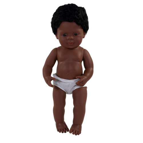 Miniland Anatomically Correct 15" Baby Doll, African-American Boy MLE31059